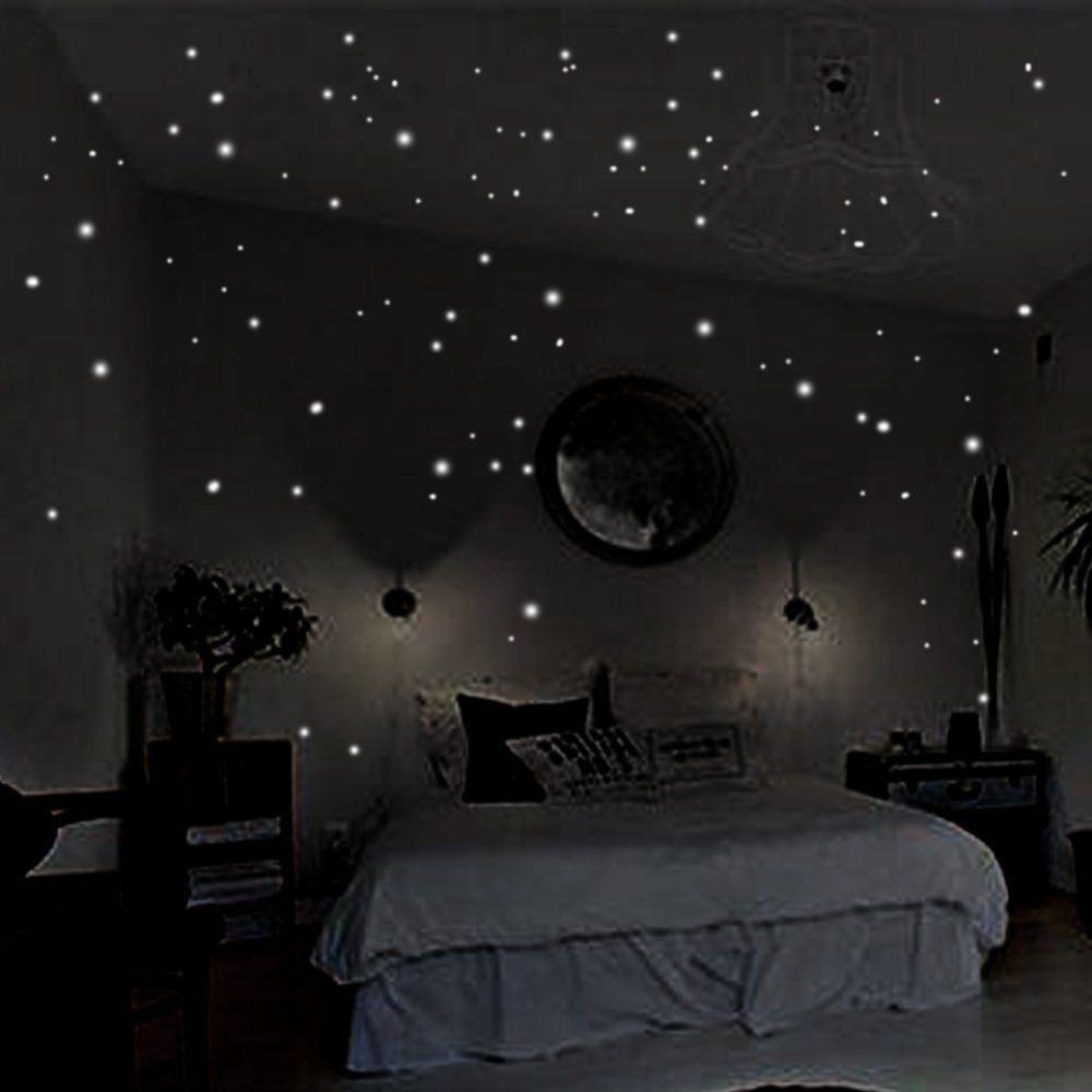Glow In Dark Stars - 407 sztuk Okrągłe kropki Naklejki ścienne