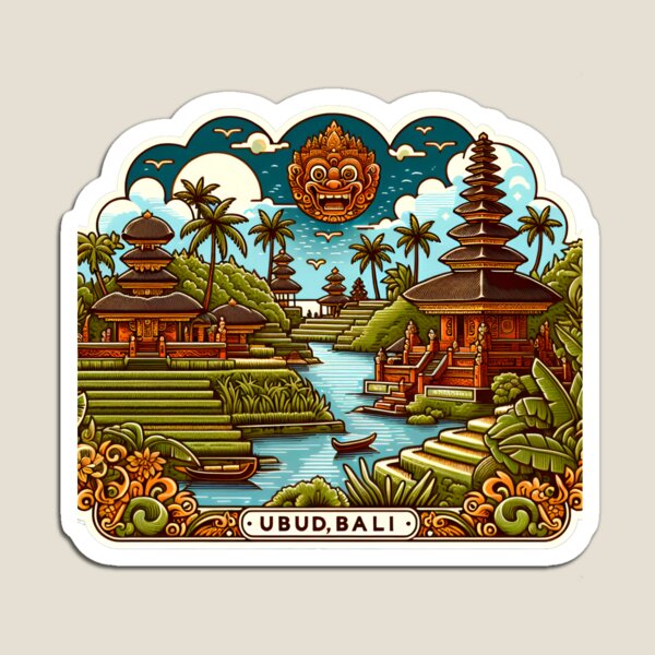 Kids Toys Bali - Magnes na lodówkę Ubud Bali Kolorowy