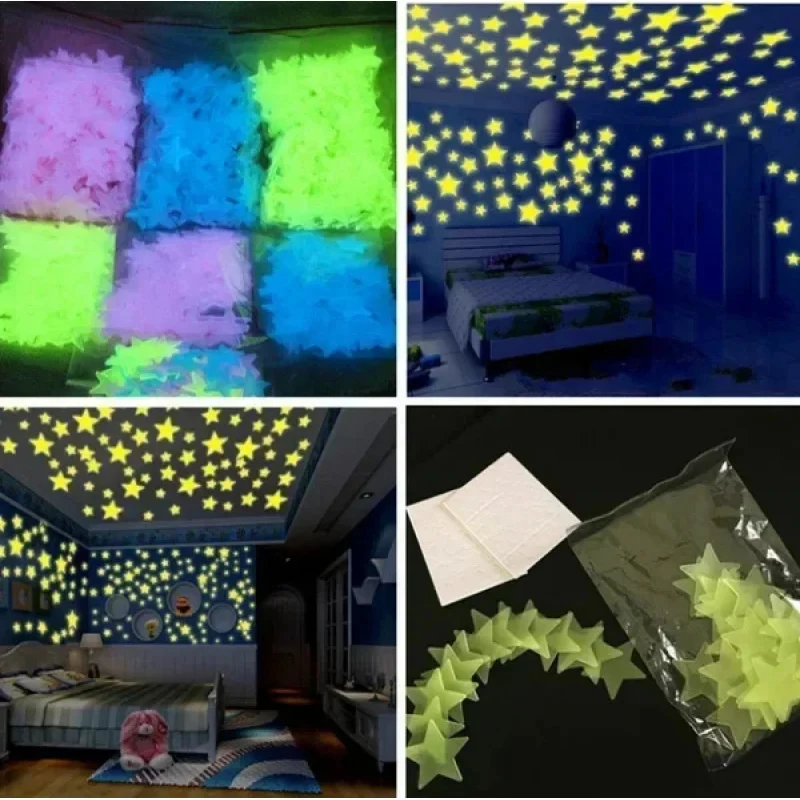 Glow In Dark Stars - 50-100 szt. Świecące w ciemności naklejki