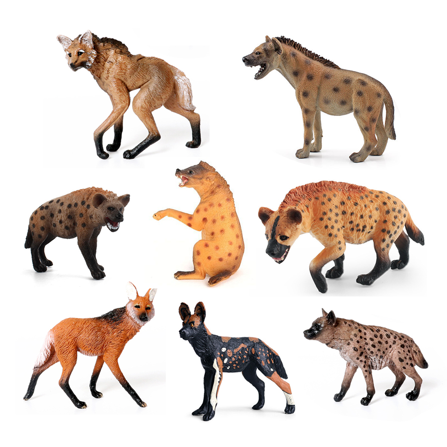 Kids Toys Dog - Realistyczna plastikowa hiena dzika, wilk z