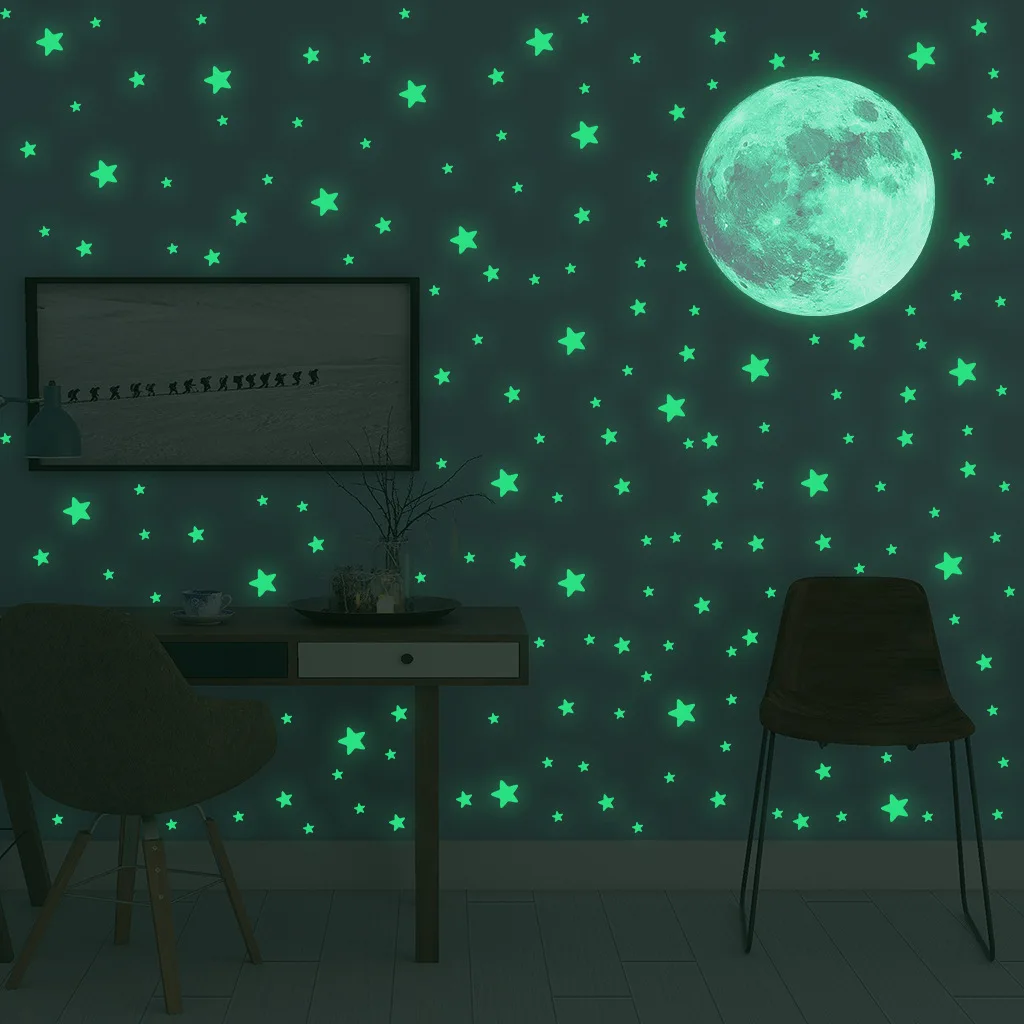 Glow In Dark Stars - Świecące w ciemności naklejki na ścianę
